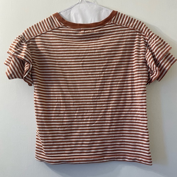 XS Madewell Ruffle-Sleeve Tee in Stripe - Picture 6 of 10